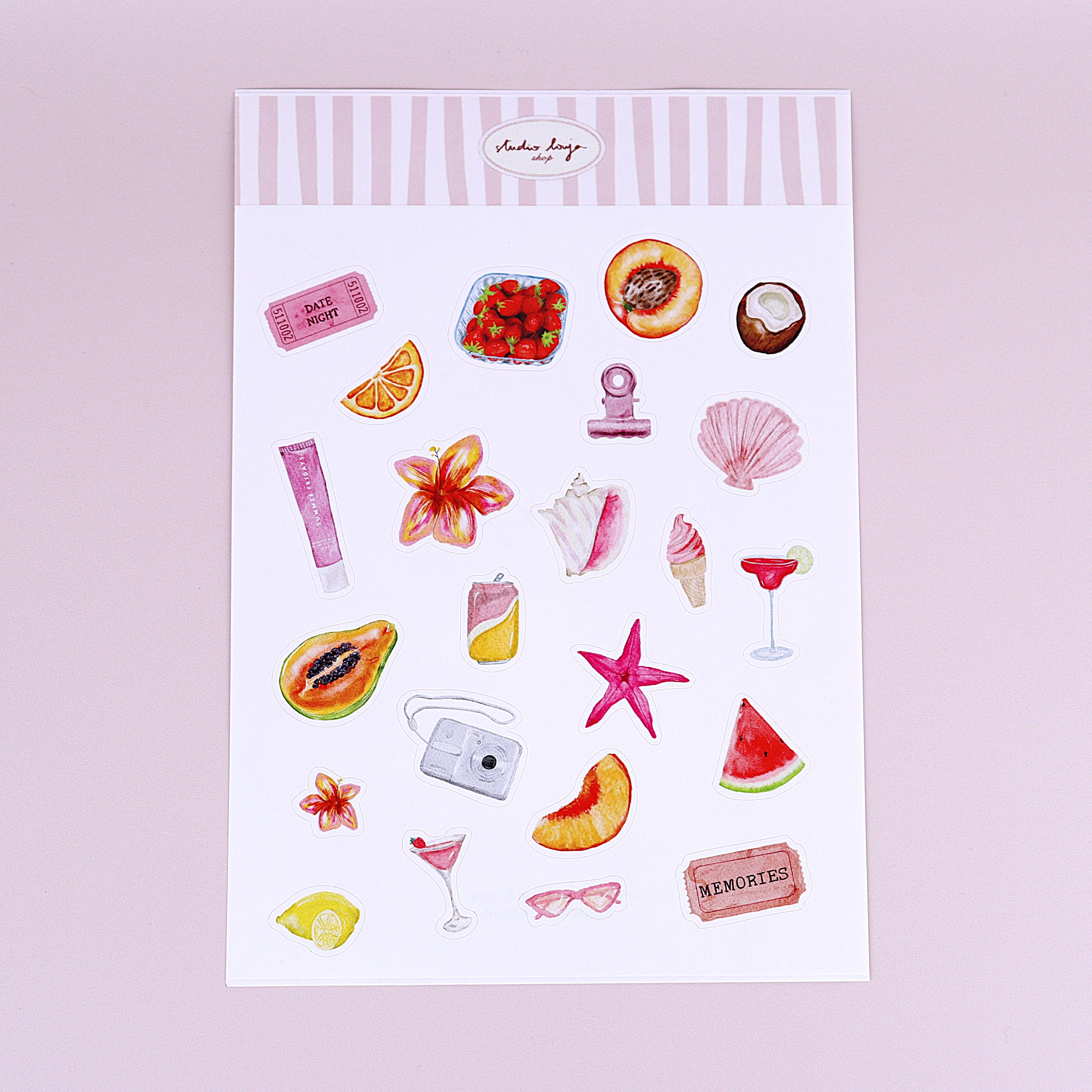Planche de stickers "Summer girl" 🐚 Studio Louja