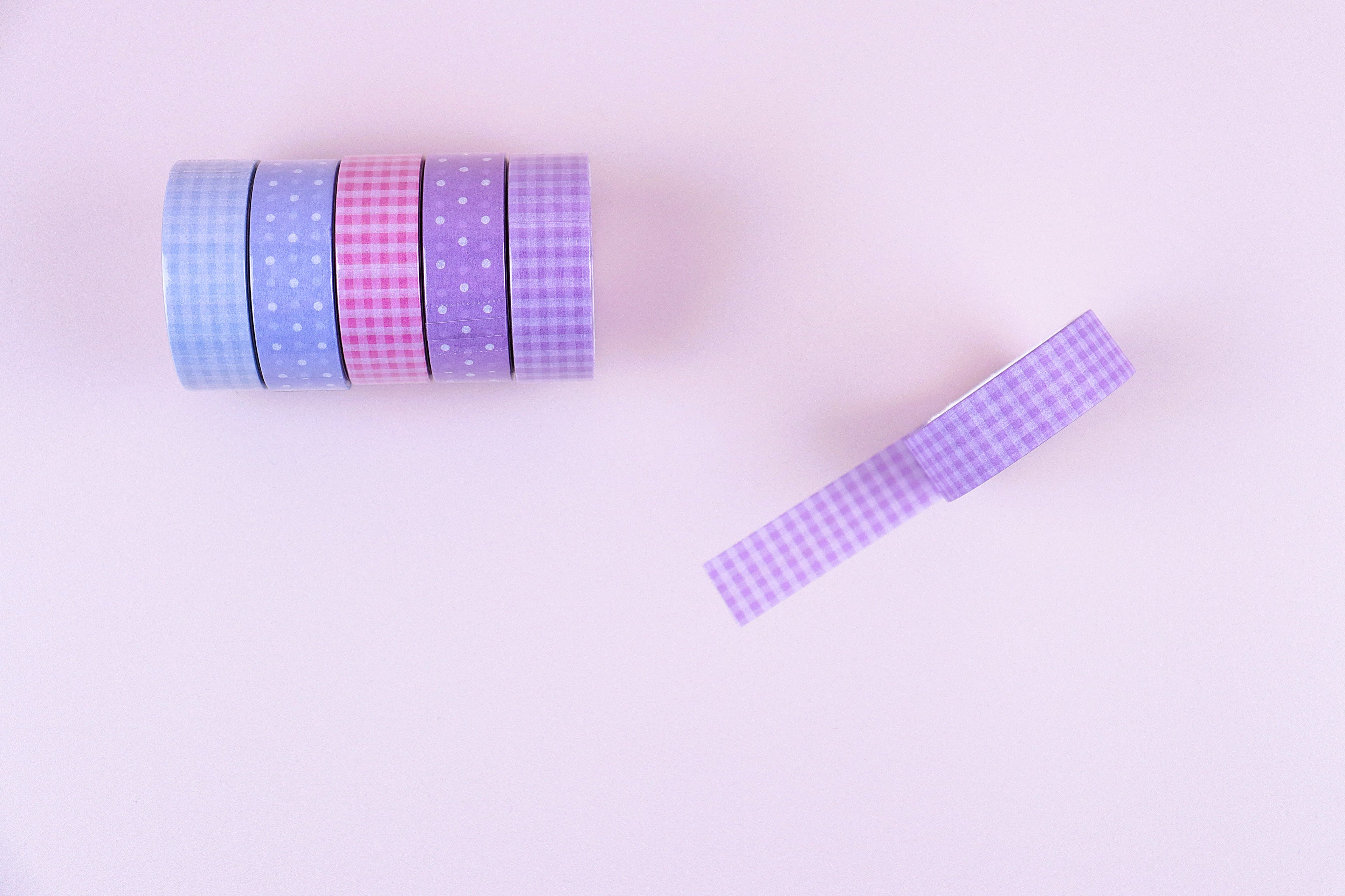 Washi tape Nany Craft Shop, vichy violet 📒 Wild Zouzou