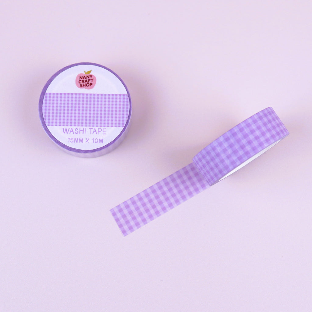Washi tape Nany Craft Shop, vichy violet 📒 Wild Zouzou