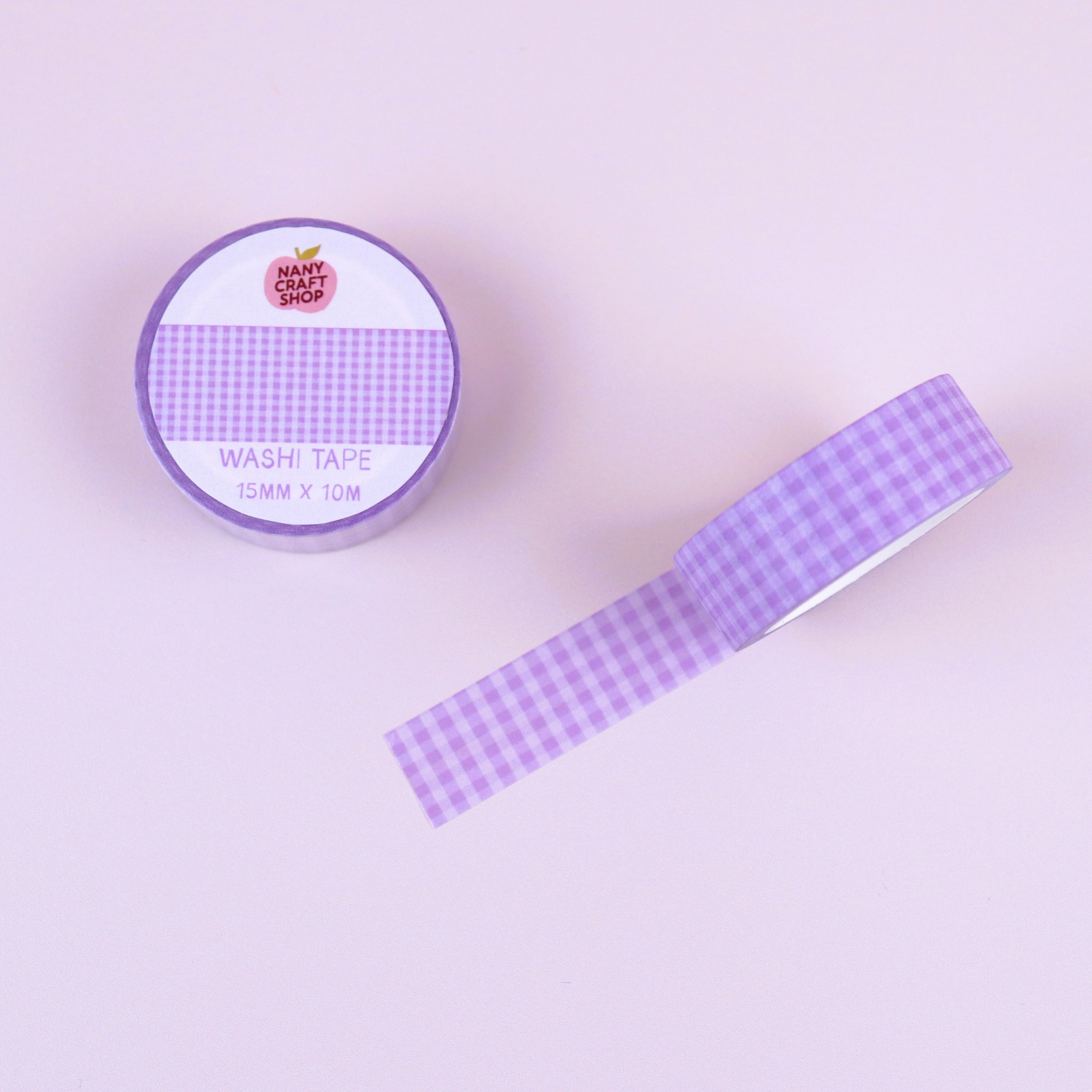 Washi tape Nany Craft Shop, vichy violet 📒 Wild Zouzou