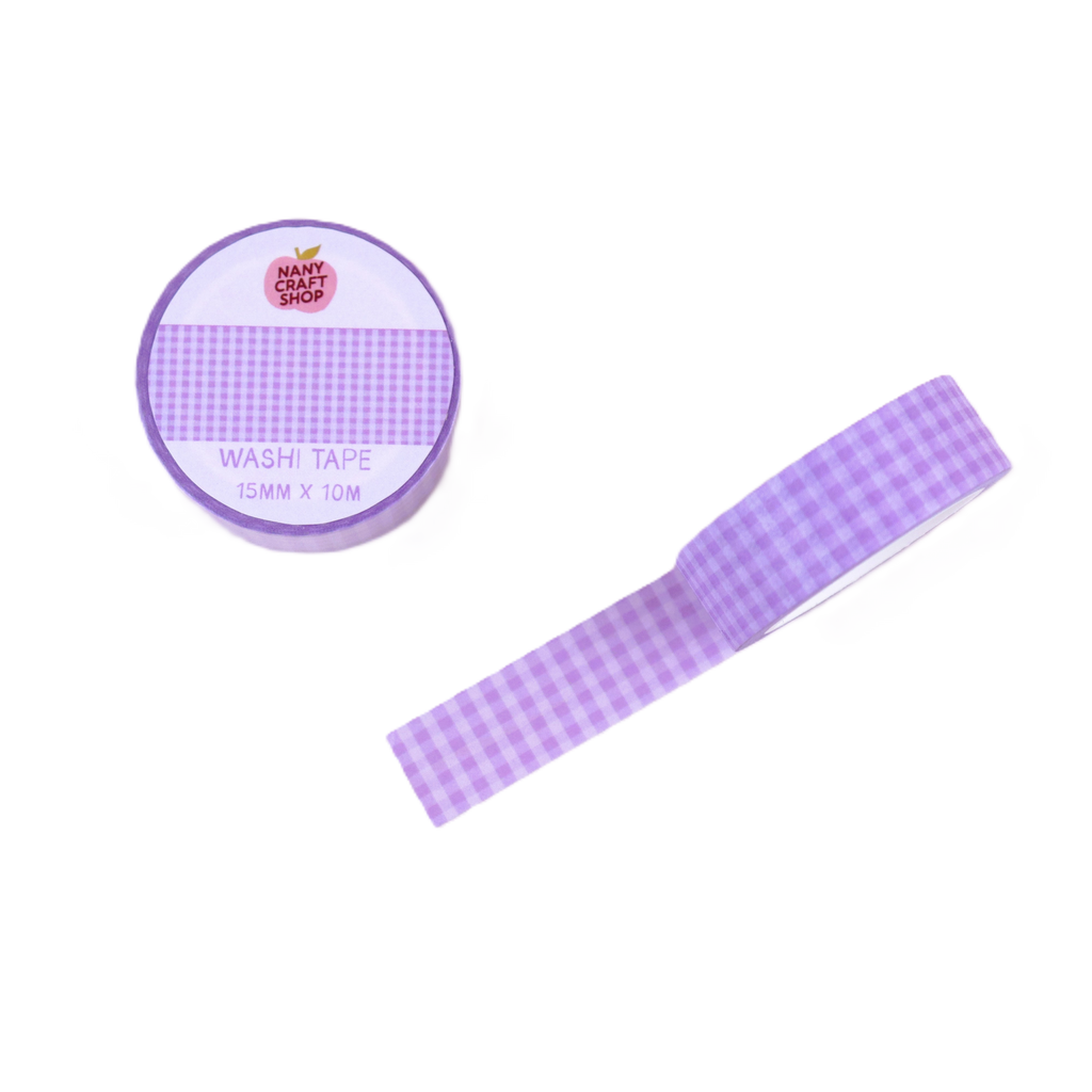 Washi tape Nany Craft Shop, vichy violet 📒 Wild Zouzou