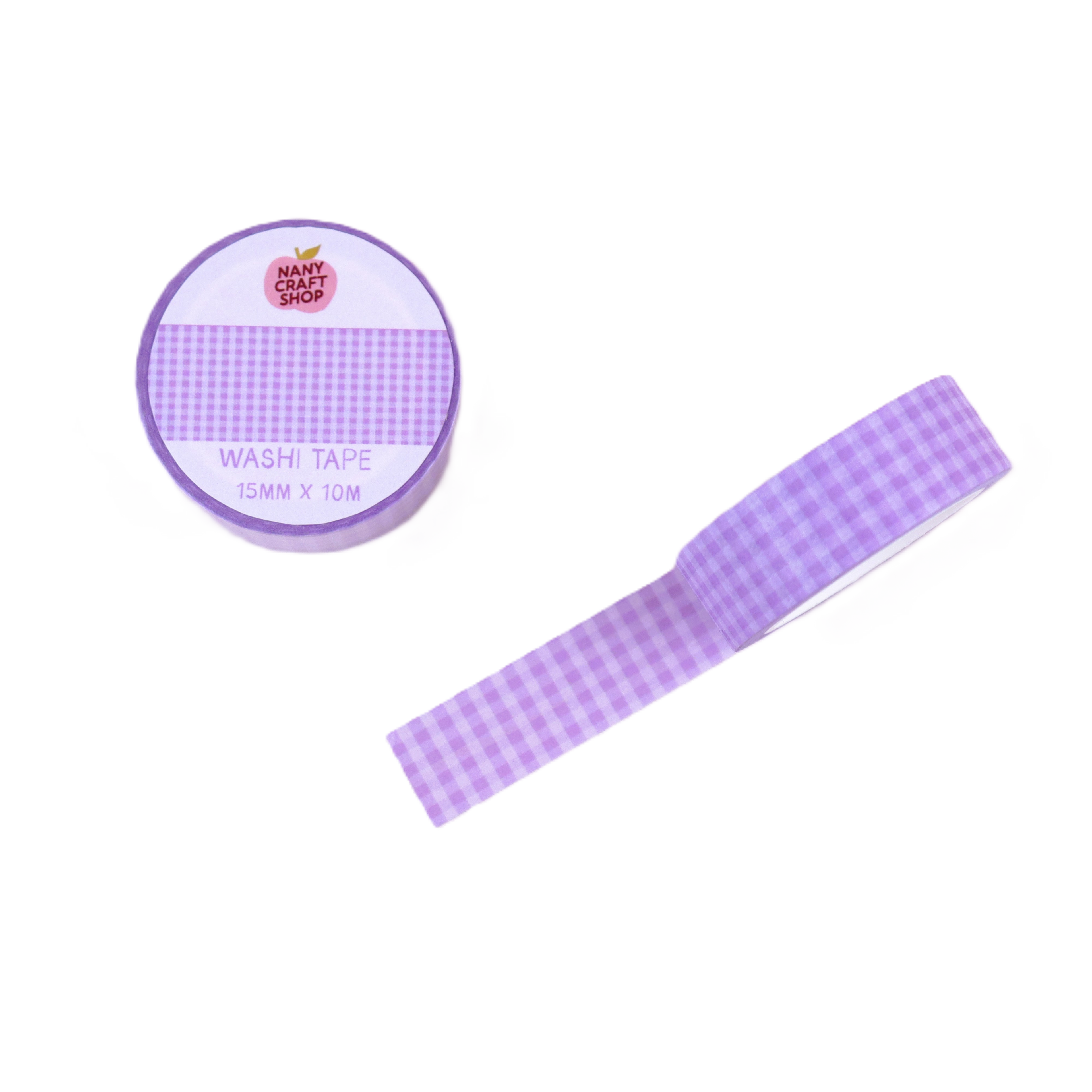 Washi tape Nany Craft Shop, vichy violet 📒 Wild Zouzou
