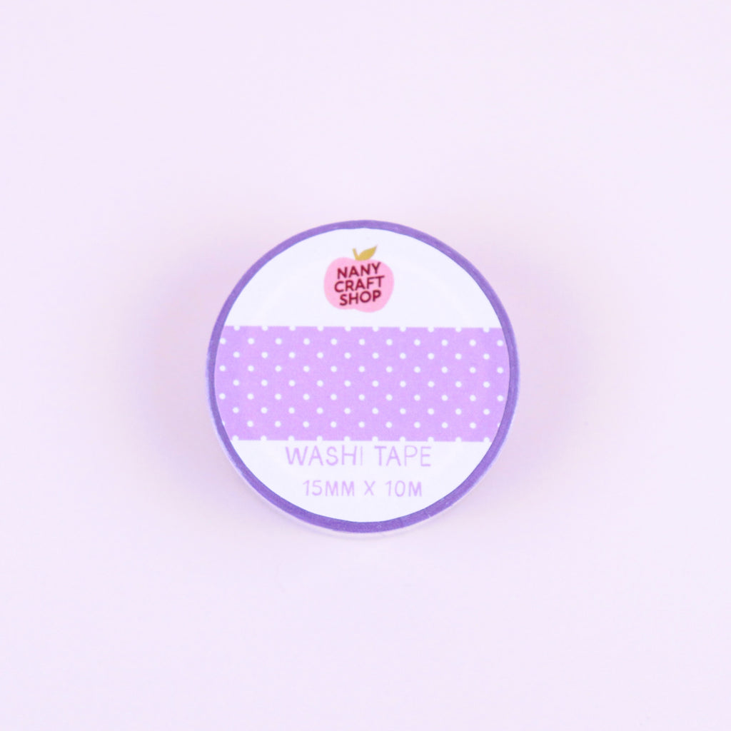 Washi tape Nany Craft Shop, polka dot violet 📒 Nany Craft Shop