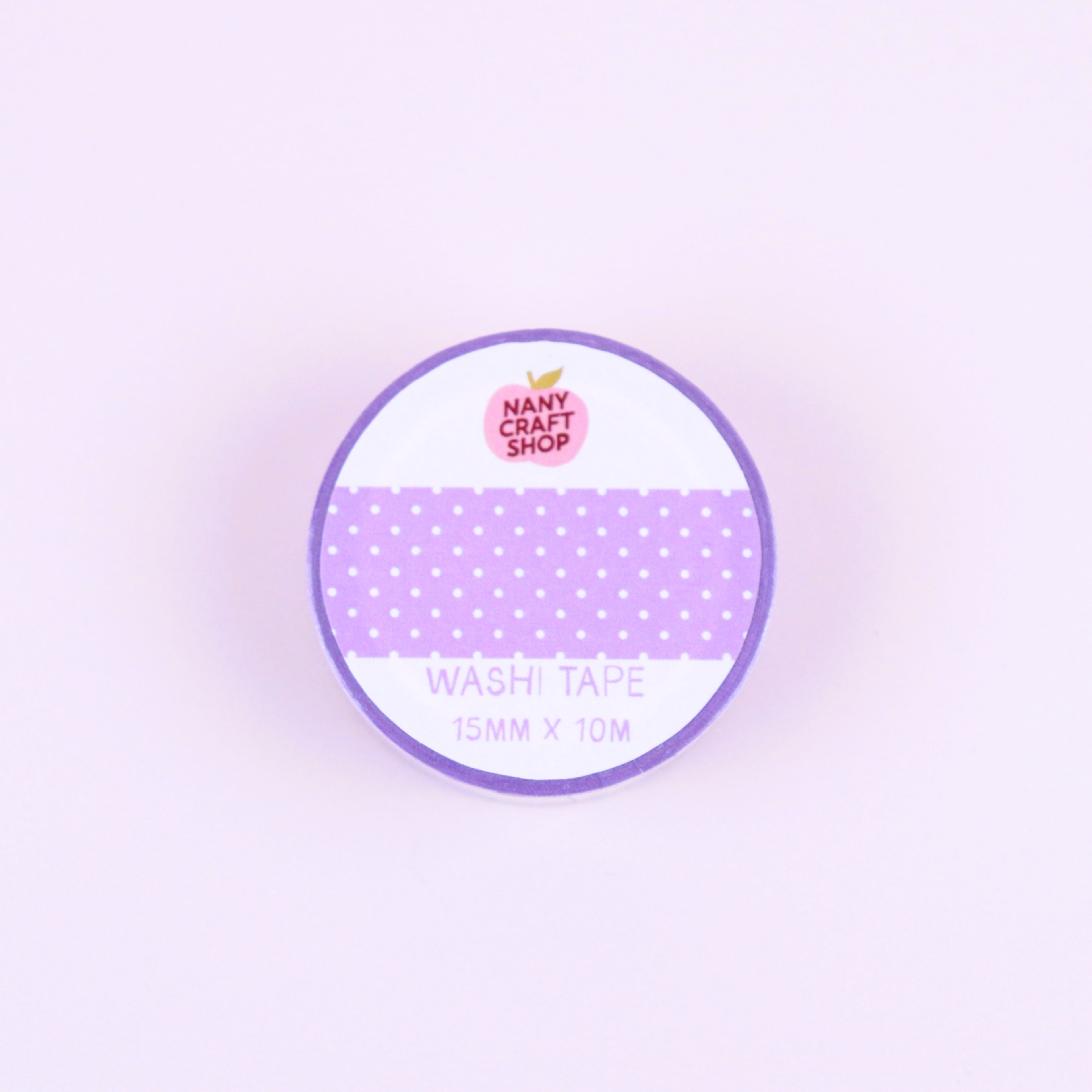 Washi tape Nany Craft Shop, polka dot violet 📒 Nany Craft Shop