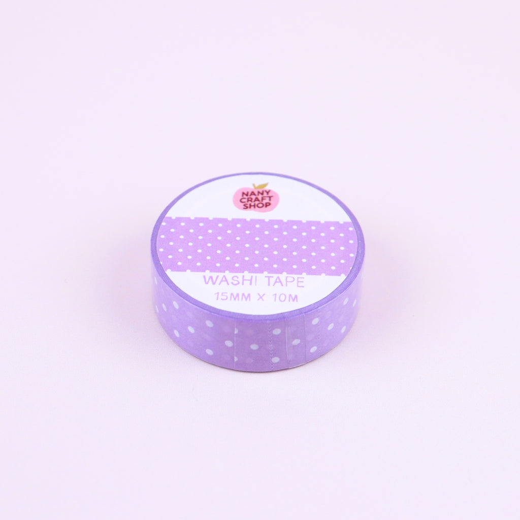 Washi tape Nany Craft Shop, polka dot violet 📒 Nany Craft Shop