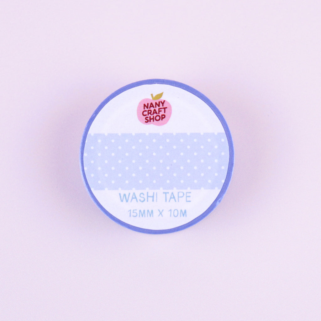 Washi tape Nany Craft Shop, polka dot bleu 📒 Nany Craft Shop