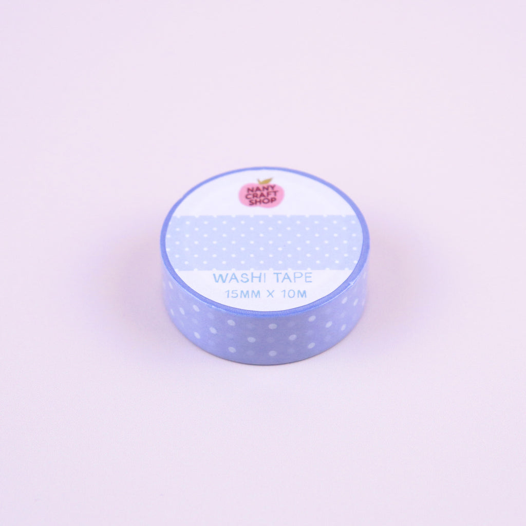 Washi tape Nany Craft Shop, polka dot bleu 📒 Nany Craft Shop