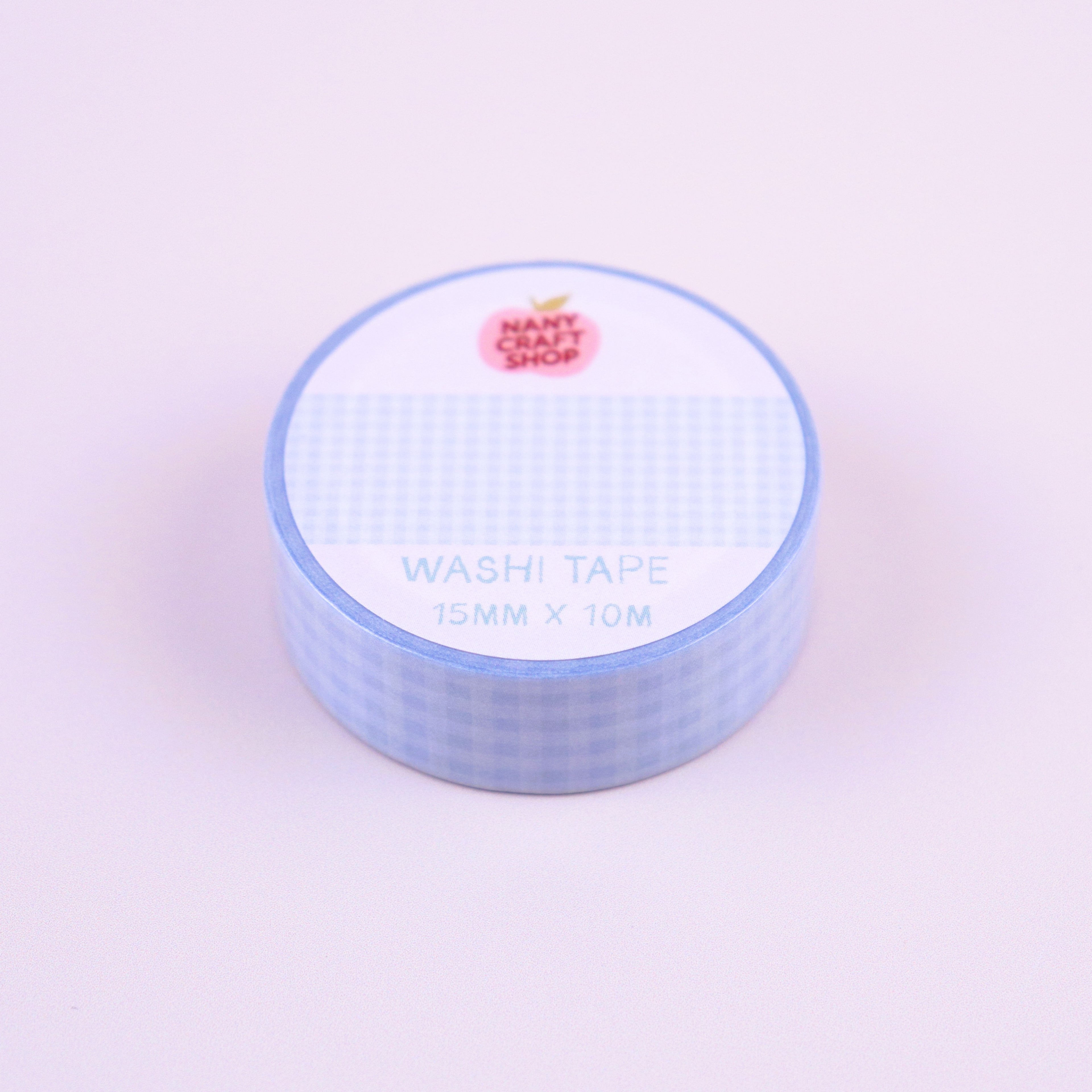 Washi tape Nany Craft Shop, vichy bleu 📒 Nany Craft Shop