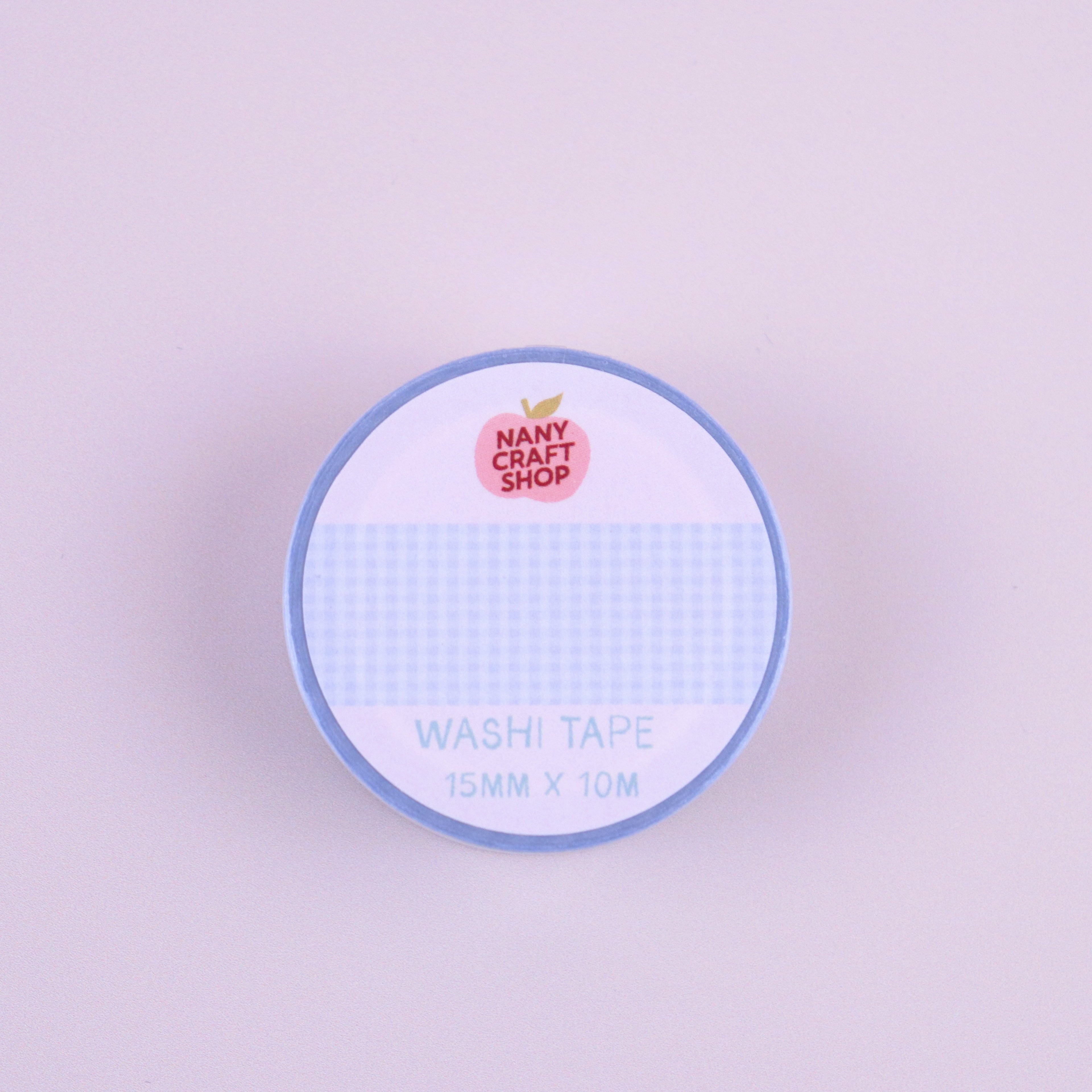 Washi tape Nany Craft Shop, vichy bleu 📒 Nany Craft Shop