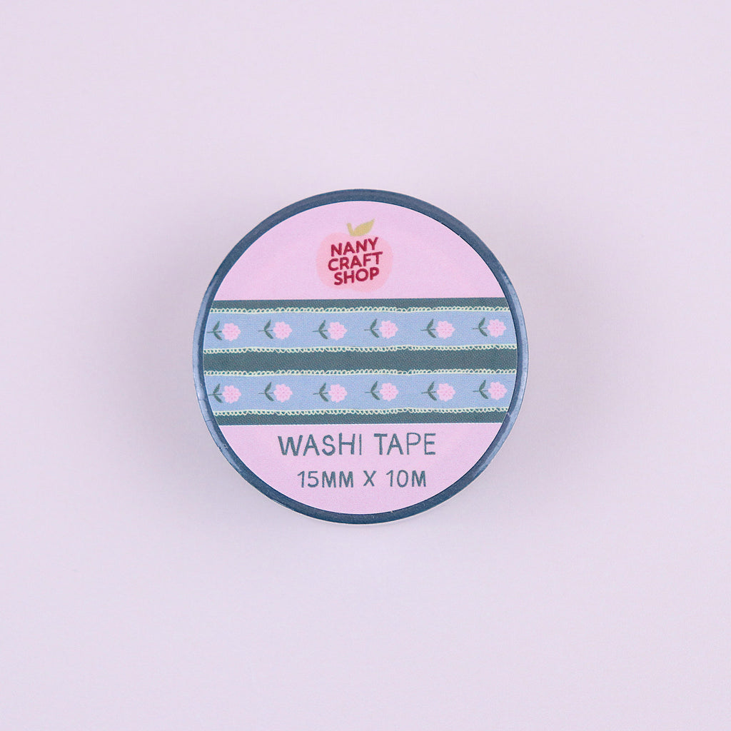 Washi tape Nany Craft Shop, motif fleurs 📒 Nany Craft Shop
