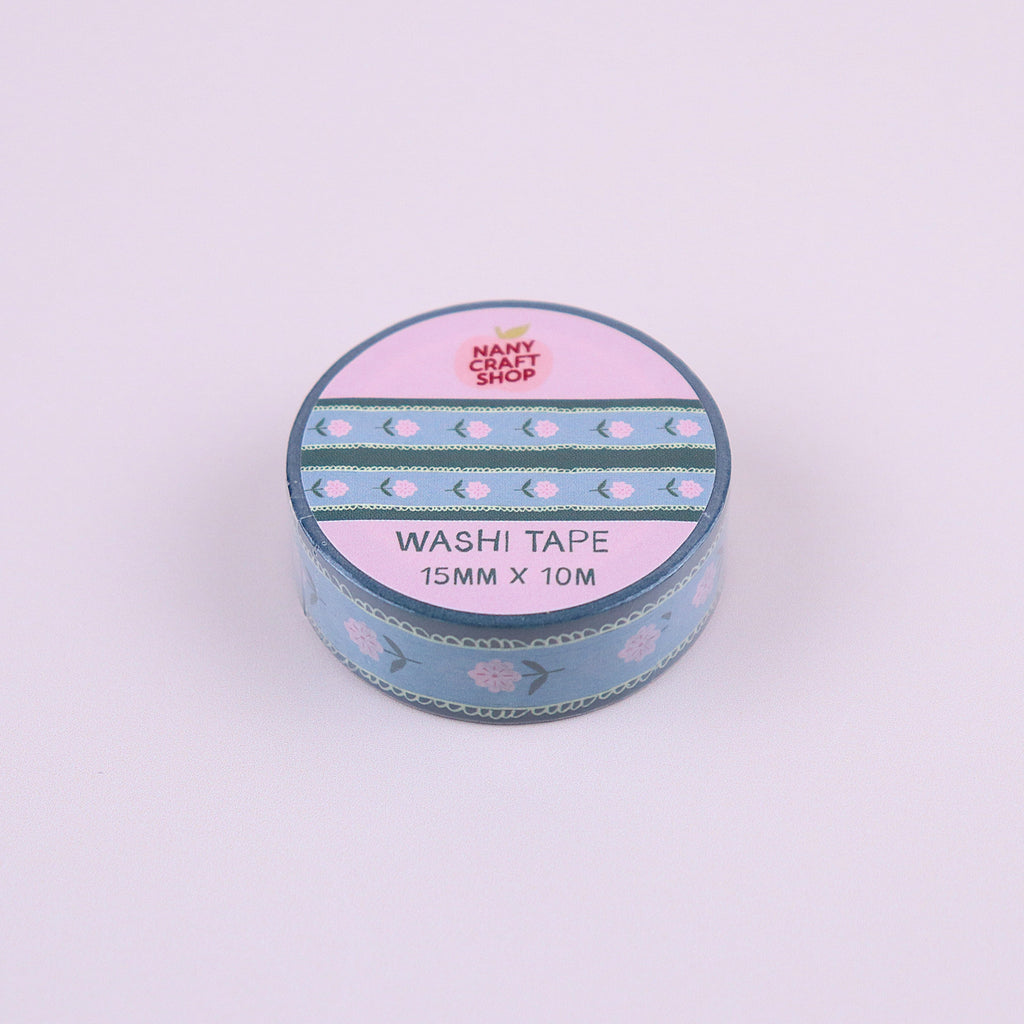 Washi tape Nany Craft Shop, motif fleurs 📒 Nany Craft Shop