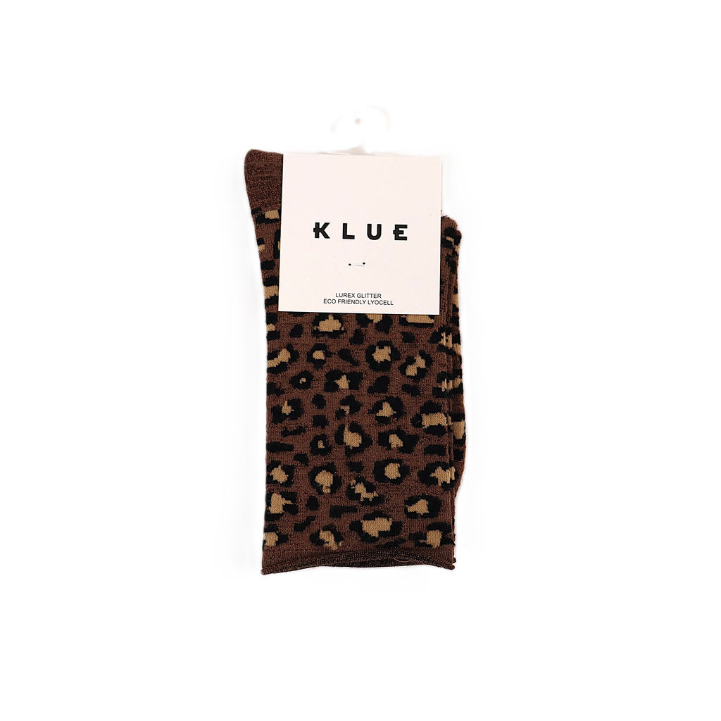 Chaussettes léopard marron glitter - Klue 🧦 Klue
