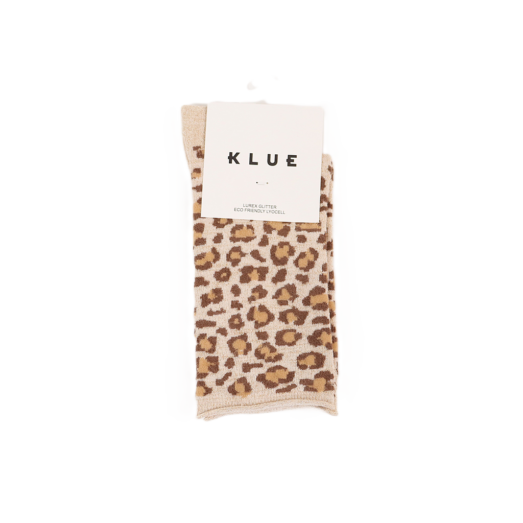 Chaussettes léopard beige glitter - Klue 🧦 Klue