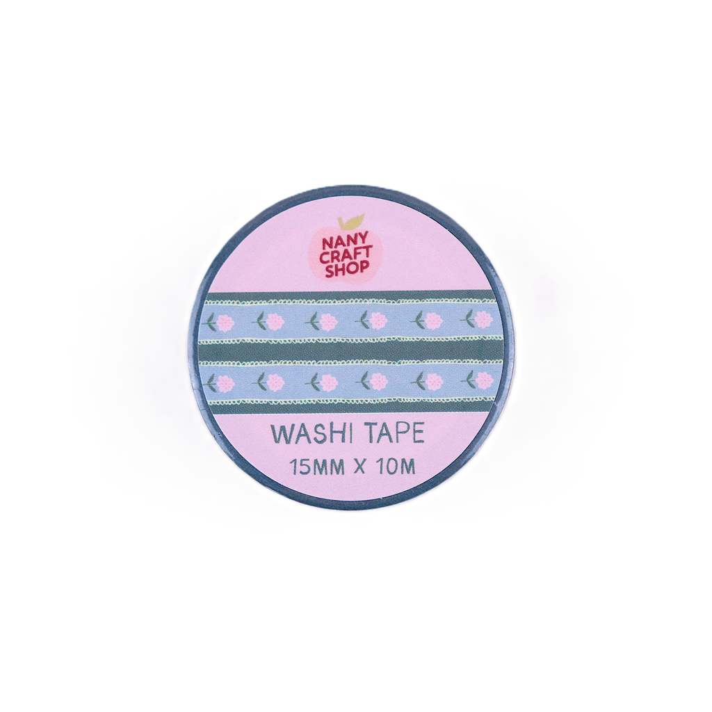 Washi tape Nany Craft Shop, motif fleurs 📒 Nany Craft Shop