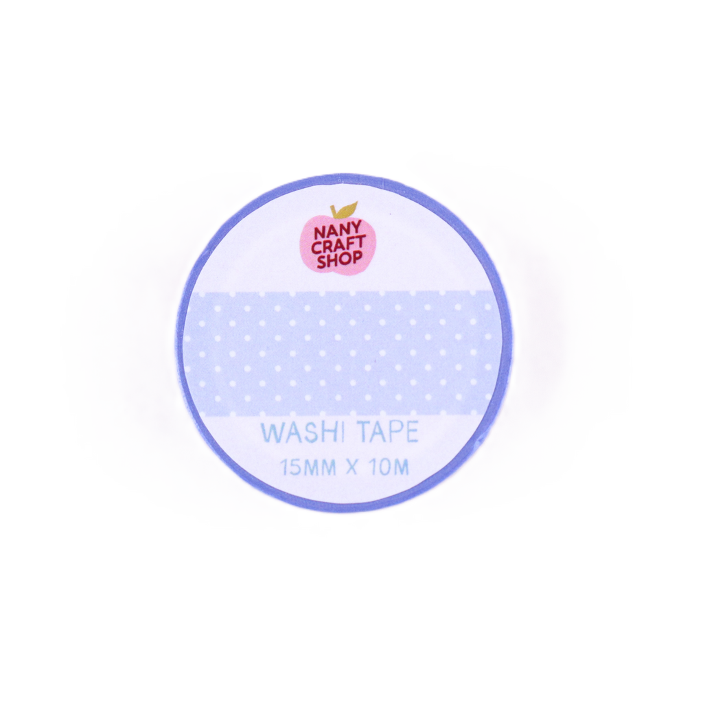 Washi tape Nany Craft Shop, polka dot bleu 📒 Nany Craft Shop