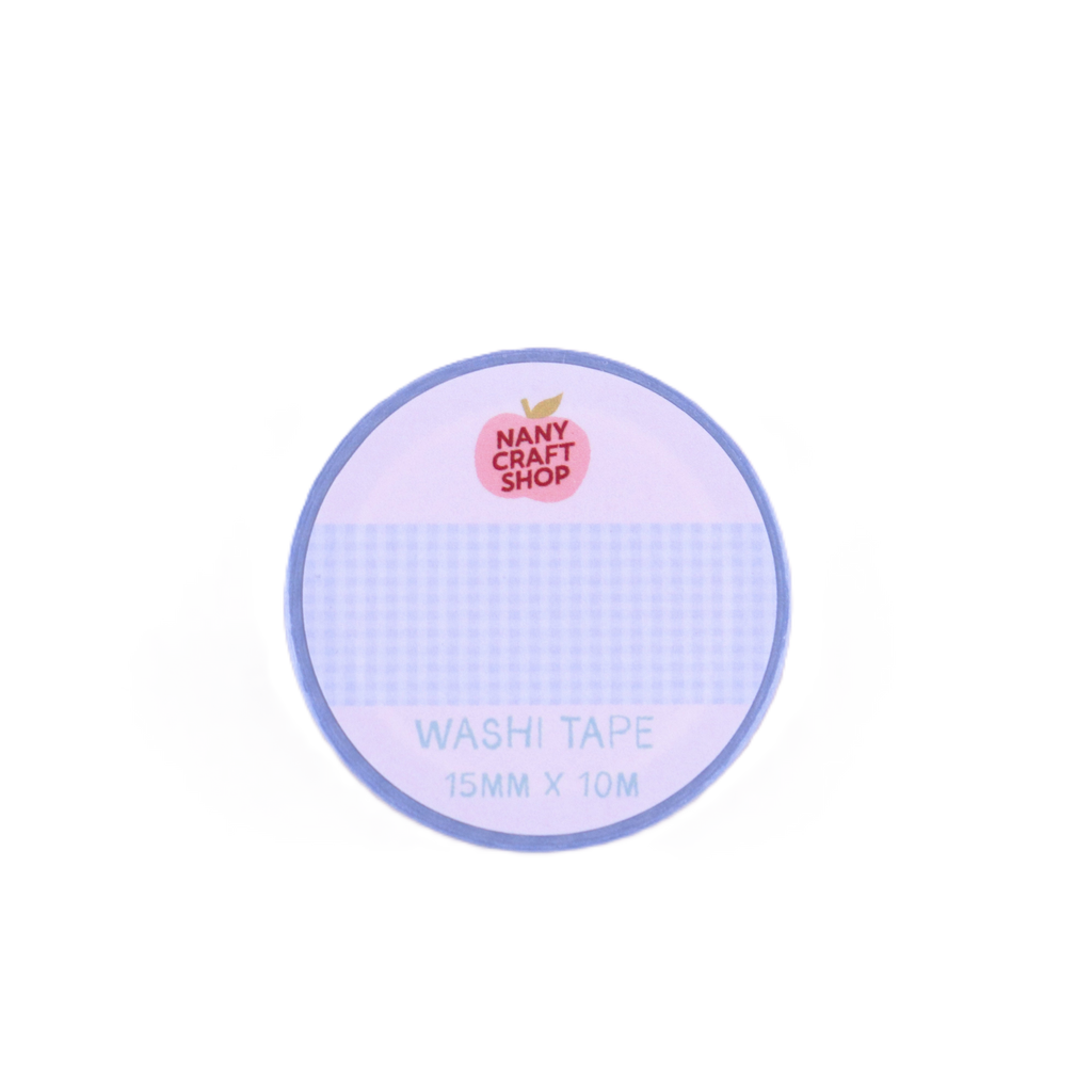 Washi tape Nany Craft Shop, vichy bleu 📒 Nany Craft Shop