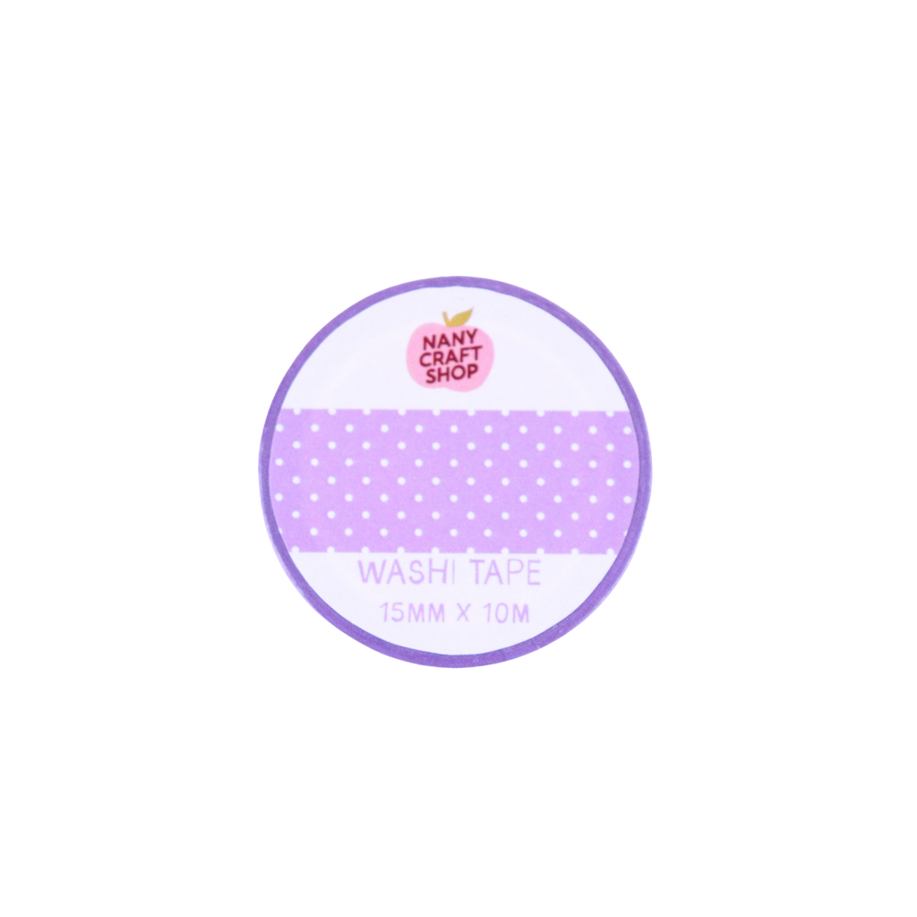 Washi tape Nany Craft Shop, polka dot violet 📒 Nany Craft Shop