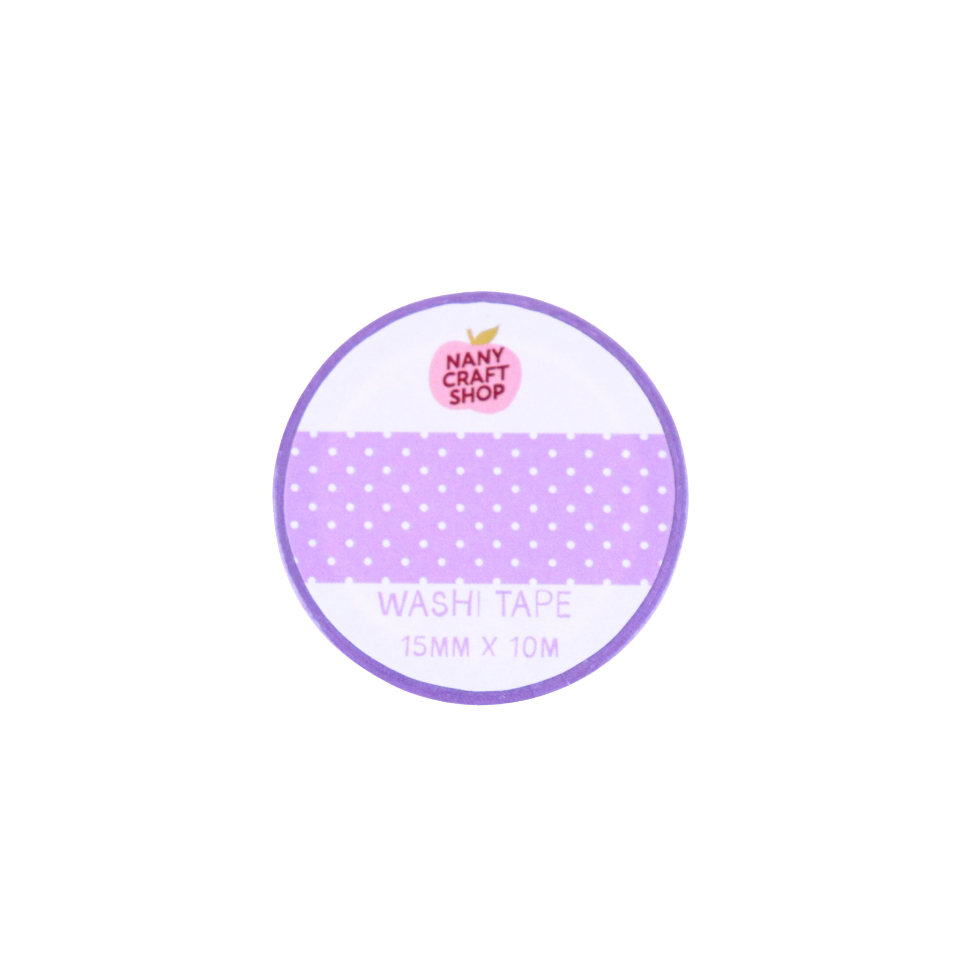 Washi tape Nany Craft Shop, polka dot violet 📒 Nany Craft Shop